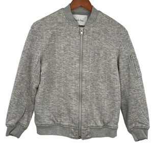 Mila Owen Bomber Jacket Womens Size 1 Medium Heather Gray Full‎ Zip Long Sleeves